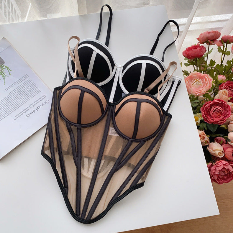 Vintage Structured Mesh Corset Top